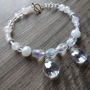 Clouded- White and Clear Elegant Charm Bracelet